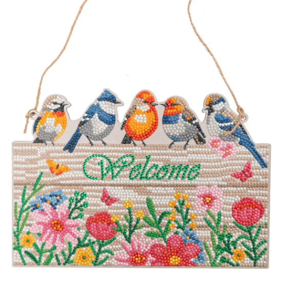 Craft Buddy "A Feathery Welcome" Crystal Art Hanging Wooden Decoration Kit Discount