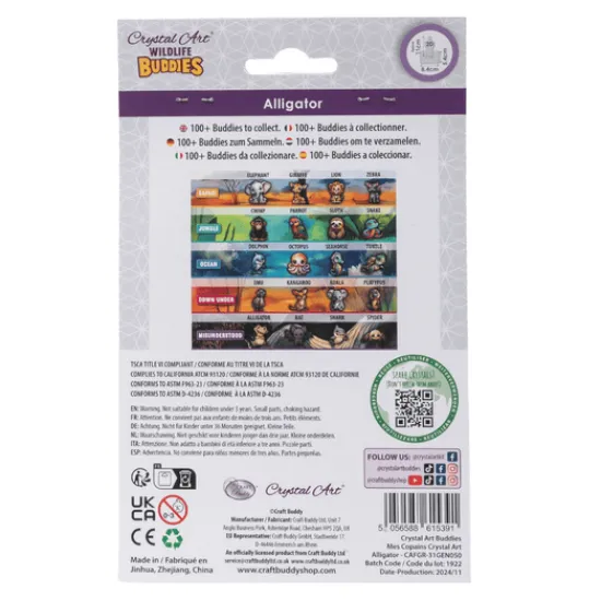 Craft Buddy Alligator Crystal Art Wildlife Buddies Fashion