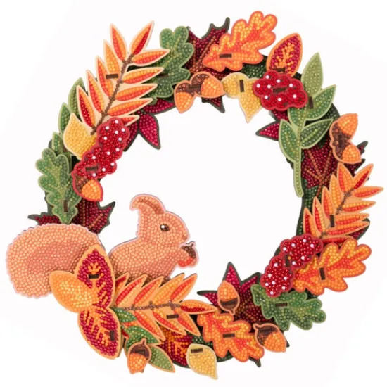 Craft Buddy "Autumn Squirrel" Crystal Art 3D Wreath Kit Hot