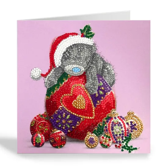 Craft Buddy "Bauble Bliss" Tatty Teddy Crystal Art Card Clearance