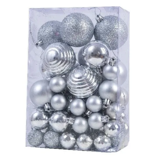 Craft Buddy BB50SIL: 50 Assorted Silver Mixed Sized Baubles Outlet