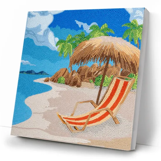 Craft Buddy “Beach Life” Crystal Art Canvas Kit 30x30cm New