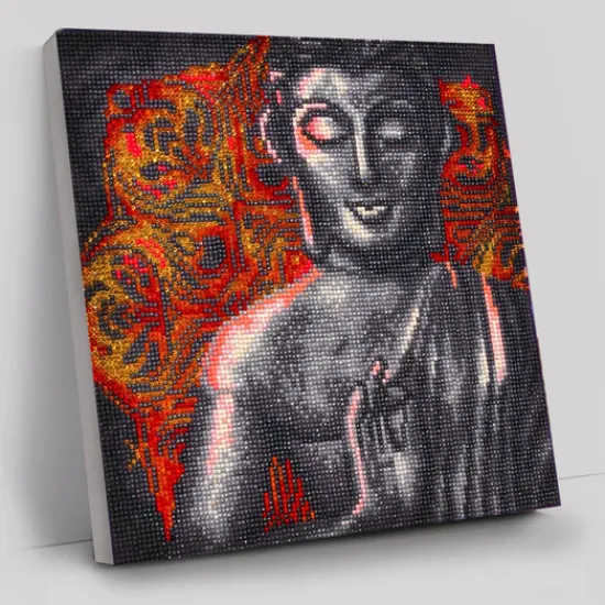 Craft Buddy "Beautiful Buddha" Crystal Art Canvas Kit 30x30cm New