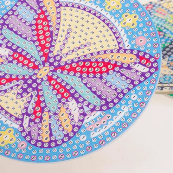 Craft Buddy 'Butterflies' Crystal Art Acrylic Coasters Set of 6 Fashion