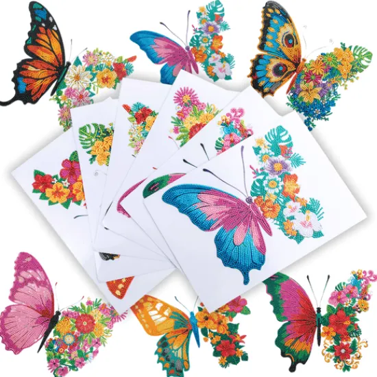 Craft Buddy Butterfly Crystal Art Window Stickers Set of 6 Hot