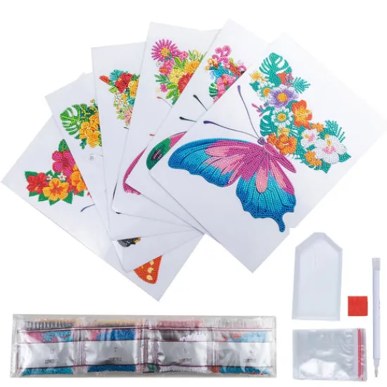 Craft Buddy Butterfly Crystal Art Window Stickers Set of 6 Hot