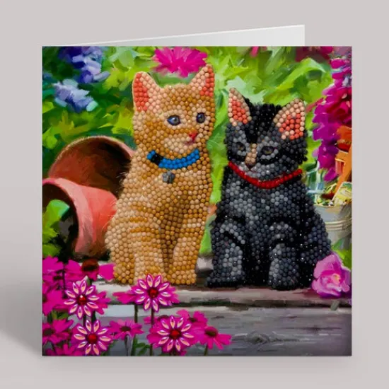 Craft Buddy "Cat Friends" Crystal Art Card Kit Discount