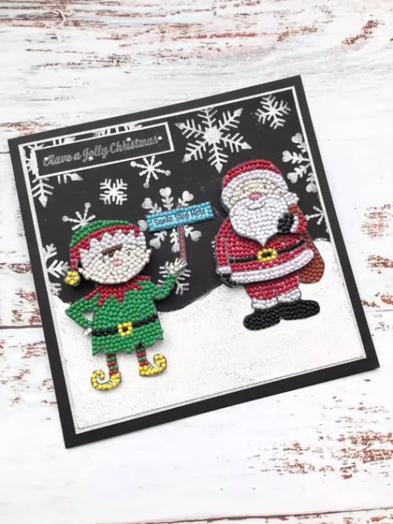 Craft Buddy CCST34: Crystal Art Santa’s Little Helper A6 Stamp Set Clearance