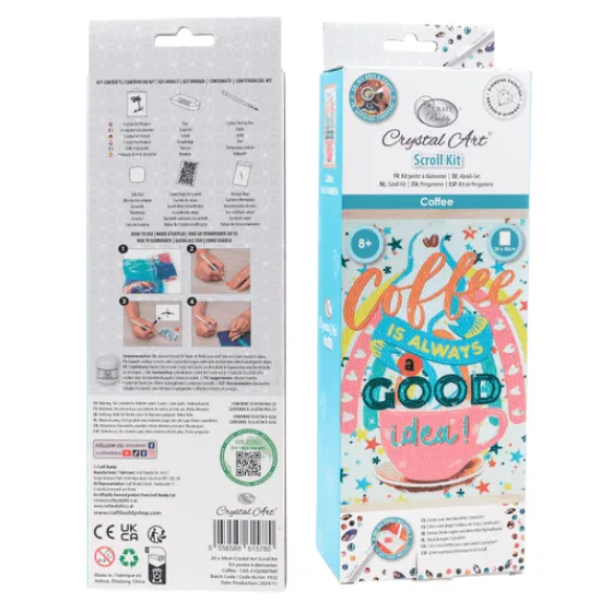 Craft Buddy Coffee Mini Crystal Art Scroll Kit 20x30 Fashion
