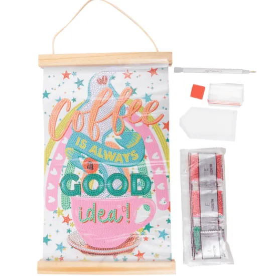 Craft Buddy Coffee Mini Crystal Art Scroll Kit 20x30 Fashion
