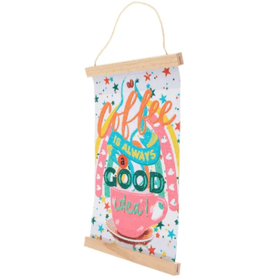 Craft Buddy Coffee Mini Crystal Art Scroll Kit 20x30 Fashion