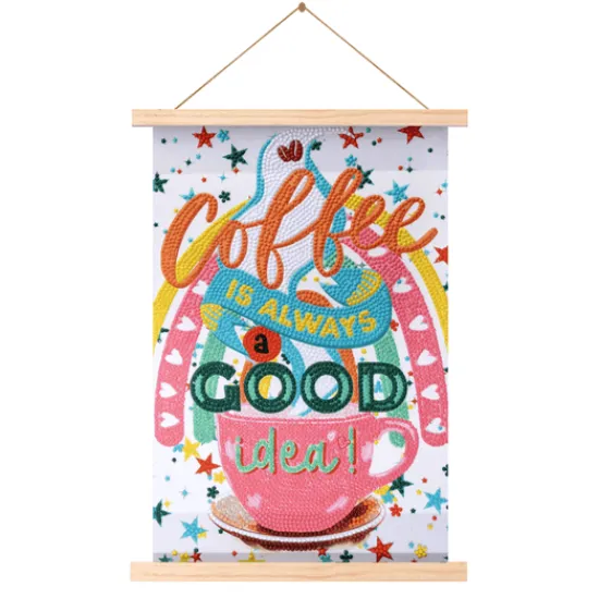 Craft Buddy Coffee Mini Crystal Art Scroll Kit 20x30 Fashion