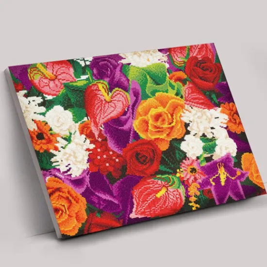 Craft Buddy "Colourful Flowers" Crystal Art Canvas Kit 40x50cm Online