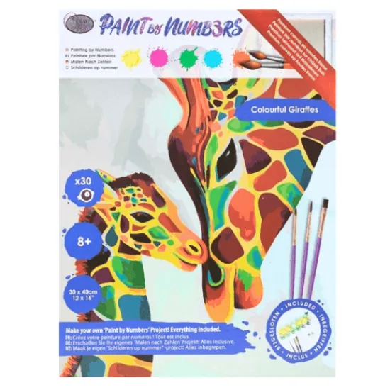Craft Buddy "Colourful Giraffes" Paint by Numb3rs Framed Kit 30x40cm Best