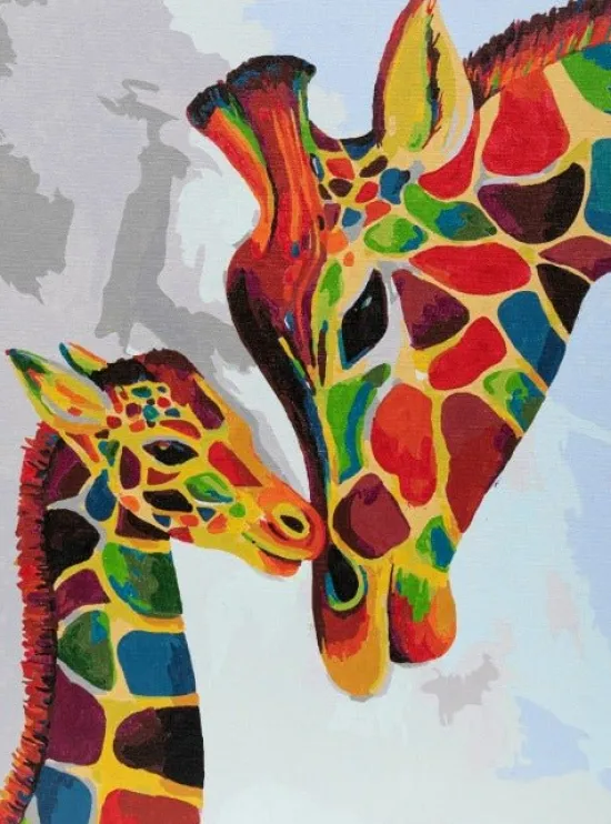 Craft Buddy "Colourful Giraffes" Paint by Numb3rs Framed Kit 30x40cm Best