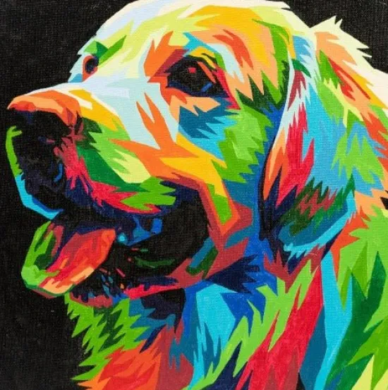 Craft Buddy "Colourful Pup" Paint By Numb3rs Kit 30x30cm Sale