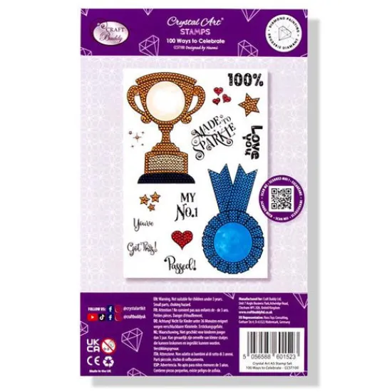 Craft Buddy Crystal 100 Ways to Celebrate A5 Stamp Set Online
