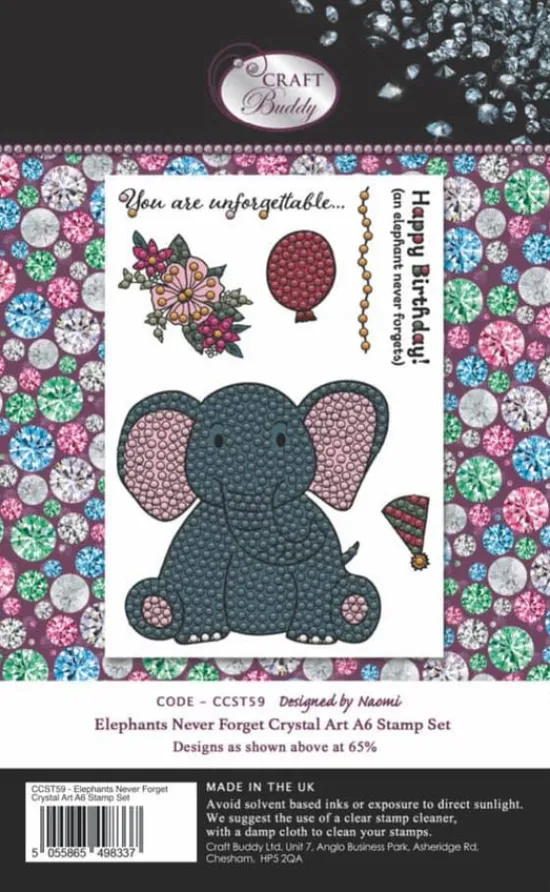 Craft Buddy Elephants Never Forget A6 Premium Stamp Set Best