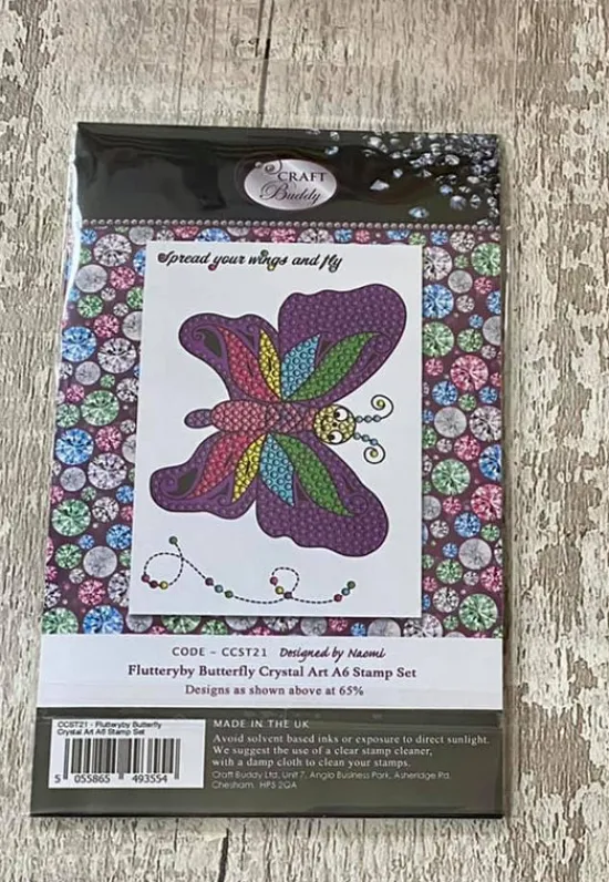 Craft Buddy Flutteryby Butterfly Crystal Art A6 Stamp Set Fashion