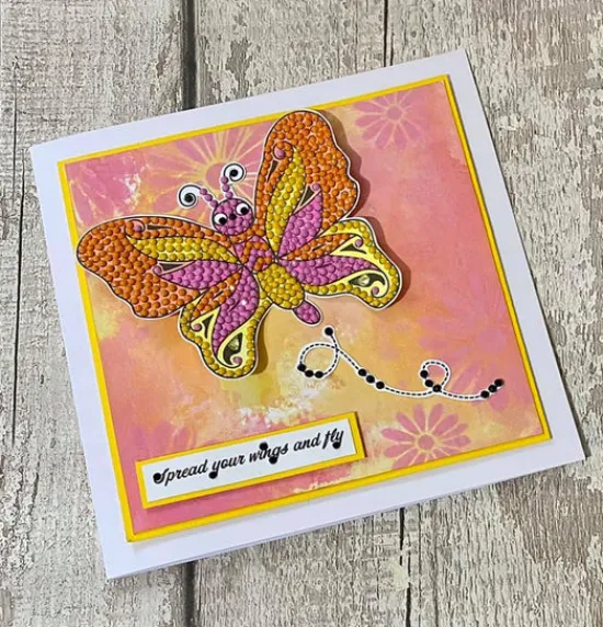 Craft Buddy Flutteryby Butterfly Crystal Art A6 Stamp Set Fashion
