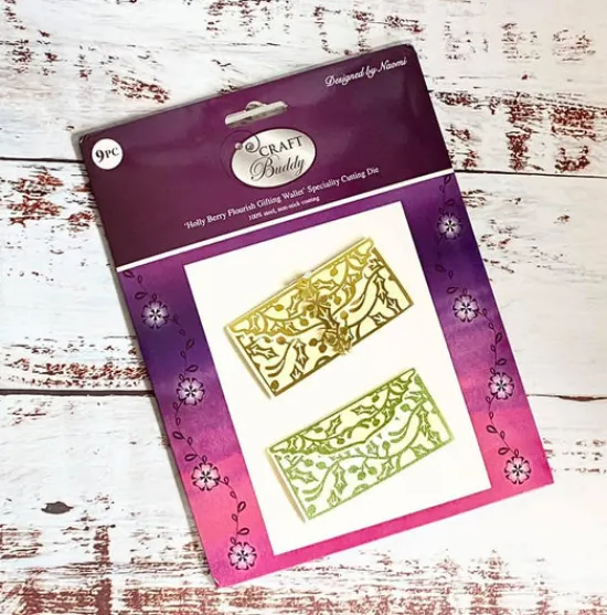 Craft Buddy Holly Berry Flourish Gifting Wallet Die Set Sale