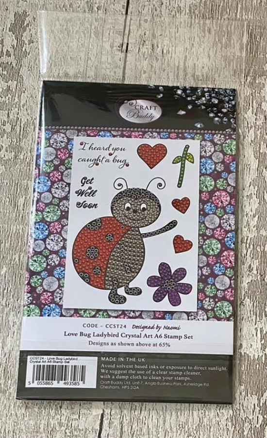 Craft Buddy Love Bug Ladybird Crystal Art A6 Stamp Set Online