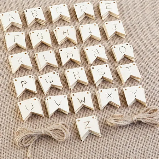 Craft Buddy Mini Wooden Bunting Kit approx 100pcs with twine Sale