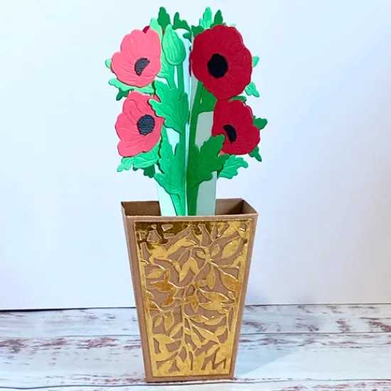 Craft Buddy “Perfect Poppies” Beautiful Bouquet 3D Gift Card Die Set New