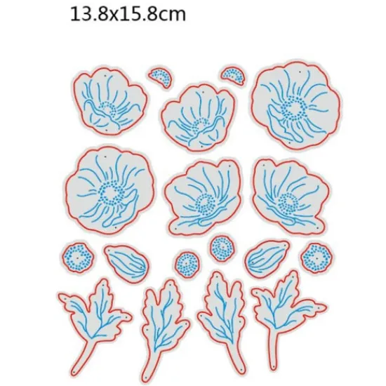 Craft Buddy “Perfect Poppies” Beautiful Bouquet 3D Gift Card Die Set New