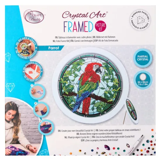 Craft Buddy Crystal Art Round White Framed Pictures - Set of 3 Sale