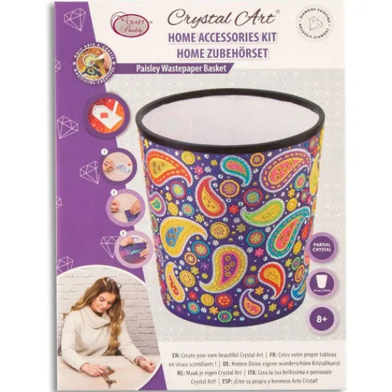 Craft Buddy Crystal Art Waste Paper Basket Kit Clearance