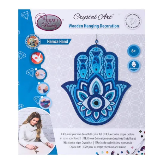 Craft Buddy Crystal Art Wooden Hanging Decoration Hamsa Hand Kit Sale