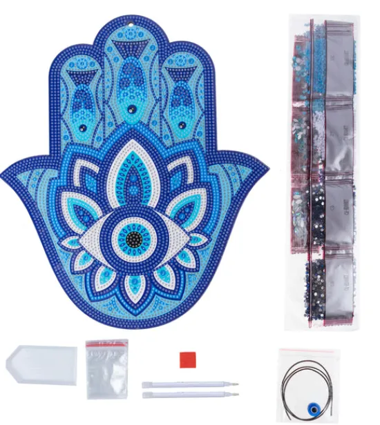 Craft Buddy Crystal Art Wooden Hanging Decoration Hamsa Hand Kit Sale