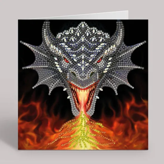 Craft Buddy "Dragon Fire Head" by Anne Stokes Crystal Art Card 18x18cm Sale