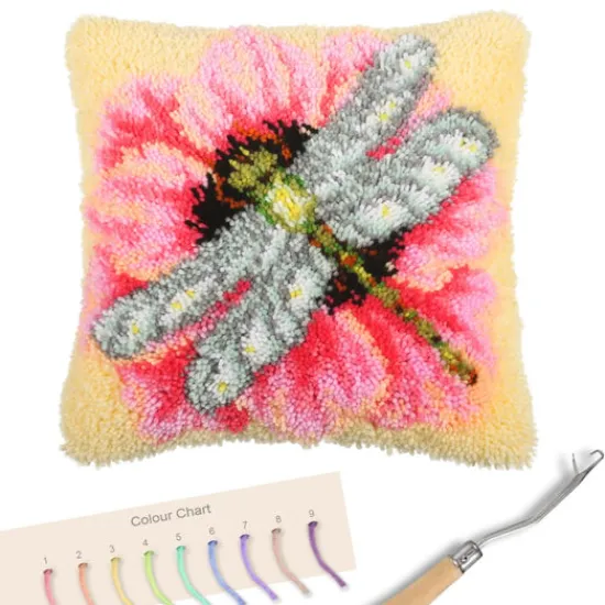 Craft Buddy "Dragonfly" Latch Hook Cushion Kit 48*48cm Discount