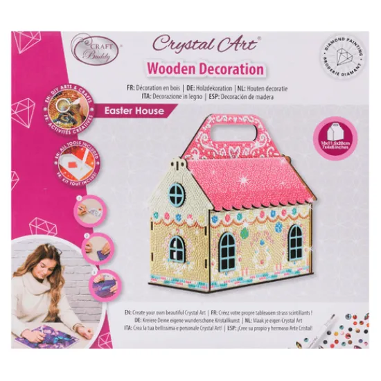 Craft Buddy "Easter House" Crystal Art Wooden Decoration Hot