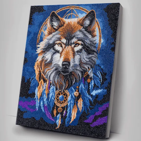 Craft Buddy "Enchanted Wolf" Crystal Art Canvas Kit 40x50cm Hot