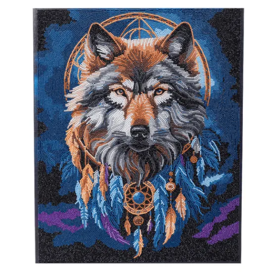 Craft Buddy "Enchanted Wolf" Crystal Art Canvas Kit 40x50cm Hot
