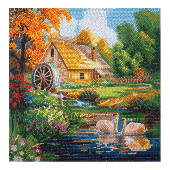 Craft Buddy “Enchanting Water Mill” Crystal Art Canvas 30x30cm Sale