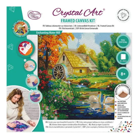 Craft Buddy “Enchanting Water Mill” Crystal Art Canvas 30x30cm Sale