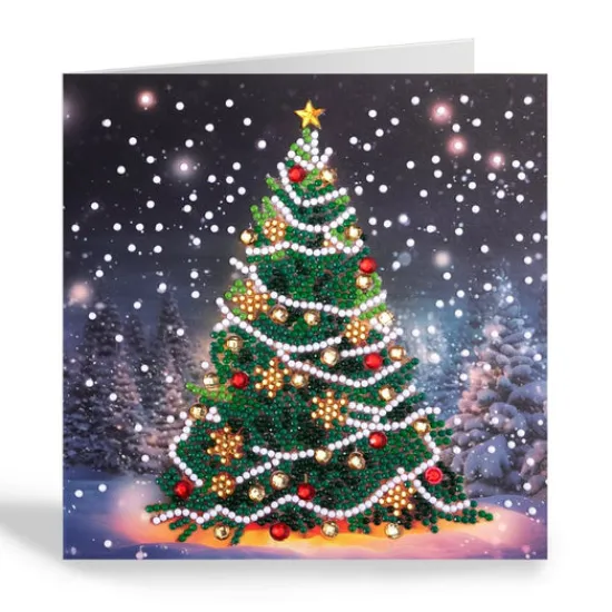 Craft Buddy "Festive Fir" Crystal Art Card 18x18cm New