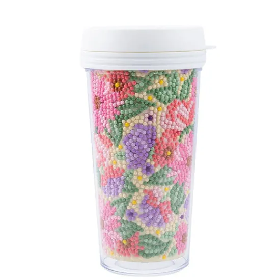 Craft Buddy "Floral Dreams" Crystal Art Cold Drink Tumbler Best