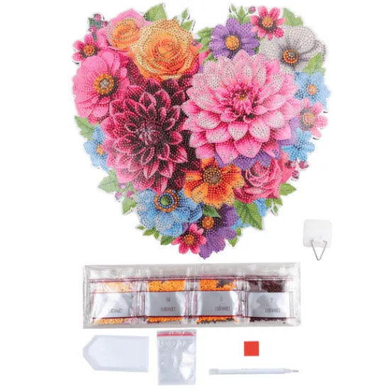 Craft Buddy Floral Heart Crystal Art Hanging Decoration New