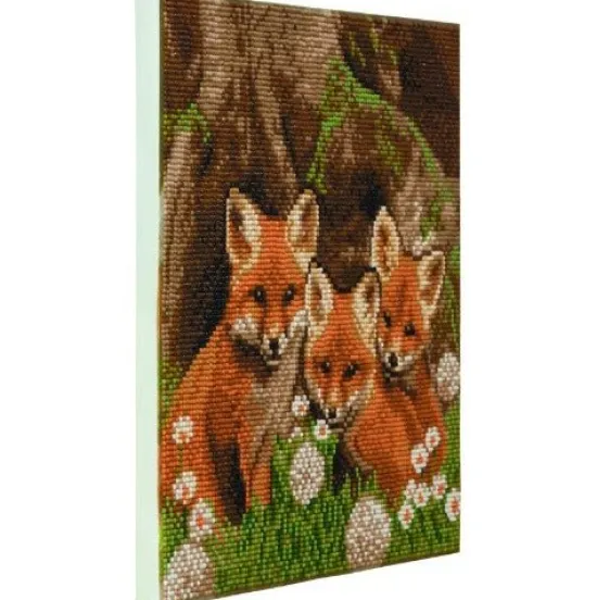 Craft Buddy "Fox Cubs" Crystal Art Canvas Kit 30x30cm Online