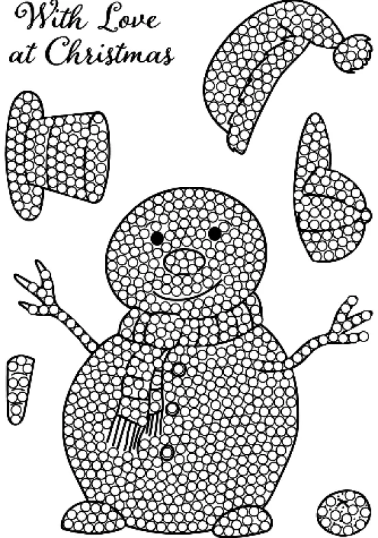 Craft Buddy "Friendly Snowman" Crystal Art A6 Stamp Set Hot
