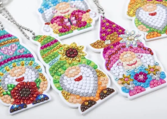 Craft Buddy "Garden Gnomes" Crystal Art Keyring Set Discount