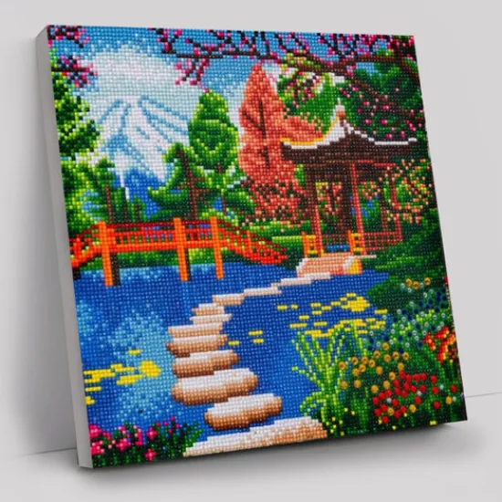 Craft Buddy "Gardens of Fuji" Crystal Art Canvas Kit 30x30cm Hot
