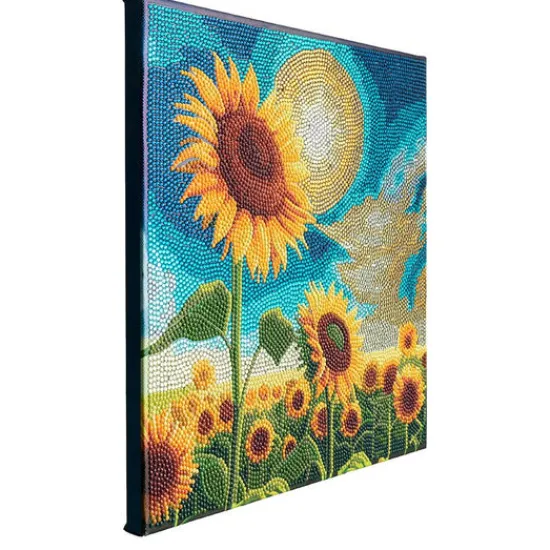 Craft Buddy “Golden Sunflower Blooms” Crystal Art Canvas Kit 30x30cm Hot