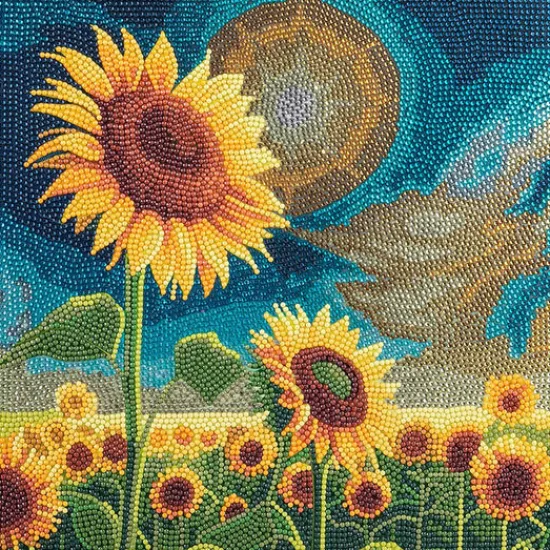 Craft Buddy “Golden Sunflower Blooms” Crystal Art Canvas Kit 30x30cm Hot