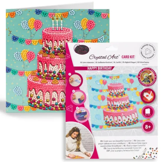 Craft Buddy "Happy Birthday" Crystal Art Card 18x18cm Hot